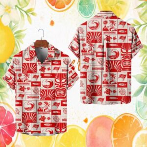 Tampa Bay Buccaneers Tiki Surf Pattern NFL Hawaiian Shirt