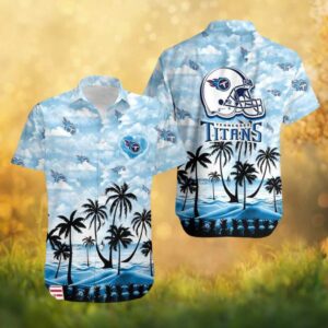Tennessee Titans Cloud Print Beach Hawaiian Shirt Tropical Palm Tree Style