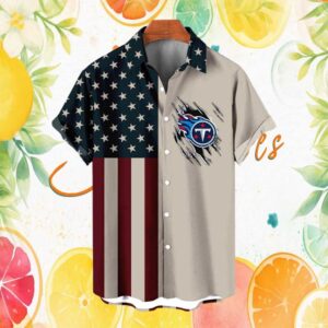 Tennessee Titans Fourth of July Patriotic Flag Graphic Hawaiian Shirt
