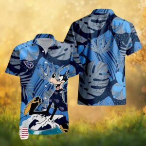 Tennessee Titans Goofy Disney NFL Hawaiian Shirt Blue Floral Summer Wear