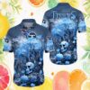Tennessee Titans Navy and White Tropical Monstera Leaf Pattern Hawaiian Shirt Tennessee Titans Navy and White Tropical Monstera Leaf Pattern Hawaiian Shirt