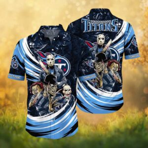 Tennessee Titans Horror Movie Villains Mashup Hawaiian Shirt