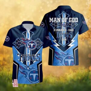 Tennessee Titans Man of God Faith Cross NFL Hawaiian Shirt Christian Fan