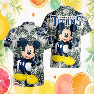 Tennessee Titans Mickey Mouse NFL Hawaiian Shirt Tropical Jungle Style Tennessee Titans Mickey Mouse NFL Hawaiian Shirt Tropical Jungle Style