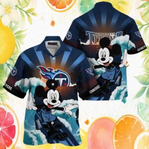 Tennessee Titans Mickey Mouse Surfing Tropical Hawaiian Shirt Tennessee Titans Mickey Mouse Surfing Tropical Hawaiian Shirt