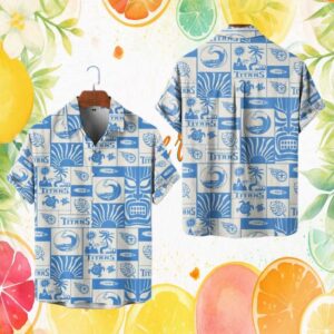 Tennessee Titans NFL Light Blue Hawaiian Hawaiian Shirt Tiki Surf Beach Party Gear