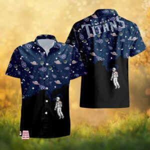 Tennessee Titans NFL Space Astronaut Hawaiian Shirt Galaxy Cosmic Design