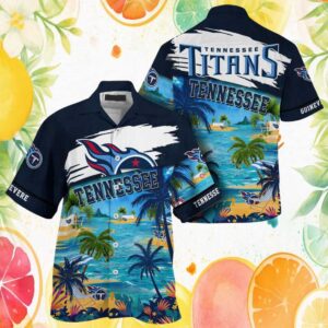 Tennessee Titans Paradise Beach Blue Gradient NFL Hawaiian Shirt Tennessee Titans Paradise Beach Blue Gradient NFL Hawaiian Shirt