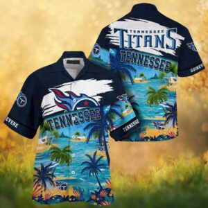 Tennessee Titans Paradise Beach Blue Gradient NFL Hawaiian Shirt