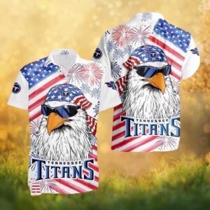 Tennessee Titans Patriotic American Eagle NFL Hawaiian Shirt 4th of July