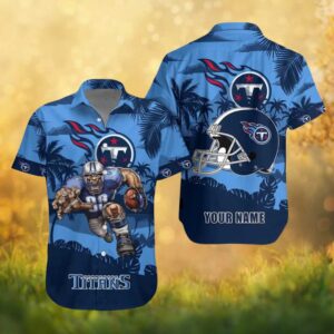 Tennessee Titans “Titan Up” Mascot Sky Blue NFL Hawaiian Shirt