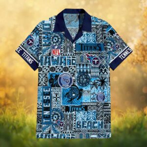 Tennessee Titans Tribal Polynesian Tattoo Blue Hawaiian Shirt