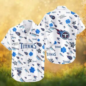 Tennessee Titans White Hibiscus Floral Pattern Summer Hawaiian Shirt