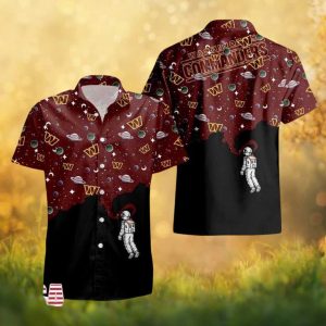Washington Commanders Space Astronaut Galaxy Surreal Hawaiian Shirt