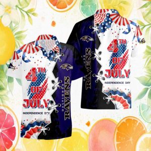 Baltimore Ravens NFL 4th of July Independence Day Lace Up Patriotic Hawaiian Shirt Baltimore Ravens NFL 4th of July Independence Day Lace Up Patriotic Hawaiian Shirt
