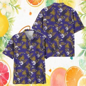 Baltimore Ravens NFL Tropical Palm Leaf Purple Summer Hawaiian Shirt Baltimore Ravens NFL Tropical Palm Leaf Purple Summer Hawaiian Shirt