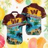 Washington Commanders Tropical Parrot and Flamingo Hawaiian Shirt Washington Commanders Tropical Parrot and Flamingo Hawaiian Shirt