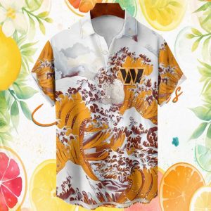 Washington Commanders Great Wave Japanese Art Hawaiian Shirt Washington Commanders Great Wave Japanese Art Hawaiian Shirt