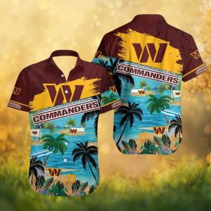 Washington Commanders Tropical Island Beach Scene NFL Hawaiian Shirt