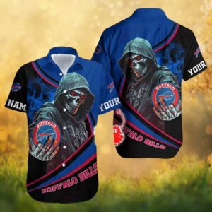 Buffalo Bills Reaper Custom Name Personalized Blue Hawaiian Shirt