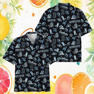 Dallas Cowboys Neon Doodle Sketch Black Summer Hawaiian Shirt Dallas Cowboys Neon Doodle Sketch Black Summer Hawaiian Shirt