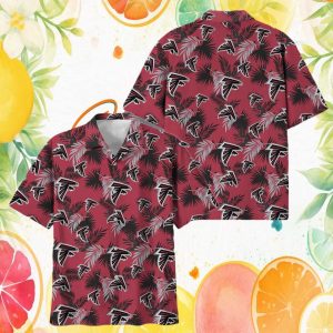 Atlanta Falcons NFL Tropical Palm Leaf Maroon Summer Hawaiian Shirt Atlanta Falcons NFL Tropical Palm Leaf Maroon Summer Hawaiian Shirt