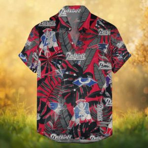 New England Patriots Red Tropical Floral NFL Hawaiian Shirt