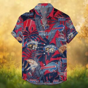 Buffalo Bills Red Vintage Tropical Palm NFL Hawaiian Shirt