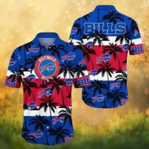 Buffalo Bills Sunset Beach Palm Tree Pattern NFL Hawaiian Shirt