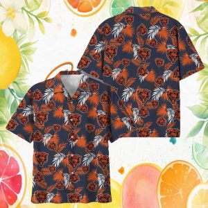Chicago Bears Tropical Palm Leaf Team Spirit Hawaiian Shirt Chicago Bears Tropical Palm Leaf Team Spirit Hawaiian Shirt