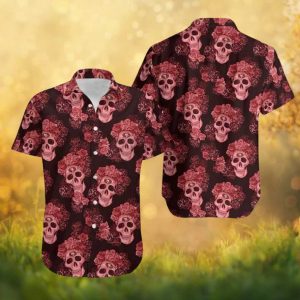 San Francisco 49ers Gothic Floral Rose & Skull Pattern Hawaiian Shirt
