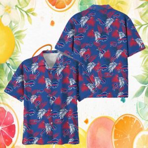 Buffalo Bills Tropical Palm Leaf Royal Blue & Red Hawaiian Shirt Buffalo Bills Tropical Palm Leaf Royal Blue & Red Hawaiian Shirt