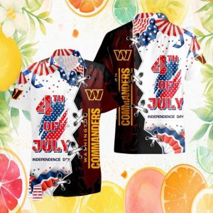 Washington Commanders NFL Independence Day Laced Graphic Hawaiian Shirt Washington Commanders NFL Independence Day Laced Graphic Hawaiian Shirt