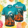 Miami Dolphins Goofy Surfing Tropical Floral Hawaiian Shirt Miami Dolphins Goofy Surfing Tropical Floral Hawaiian Shirt