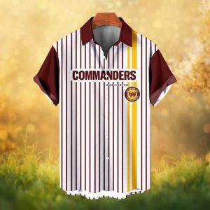 Washington Commanders Pinstripe Baseball Jersey Hawaiian Shirt