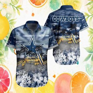 Dallas Cowboys NFL Summer Beach Tropical Floral Surfboard Hawaiian Shirt Dallas Cowboys NFL Summer Beach Tropical Floral Surfboard Hawaiian Shirt
