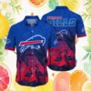 Buffalo Bills Midnight Hibiscus Tropical Floral Black & Blue Hawaiian Shirt Buffalo Bills Midnight Hibiscus Tropical Floral Black & Blue Hawaiian Shirt