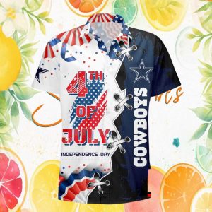Dallas Cowboys Independence Day 4th of July Navy Split Graphic Hawaiian Shirt Dallas Cowboys Independence Day 4th of July Navy Split Graphic Hawaiian Shirt