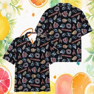 Chicago Bears Neon Night Graphic Pattern Hawaiian Shirt Chicago Bears Neon Night Graphic Pattern Hawaiian Shirt