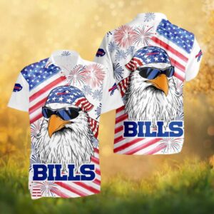 Buffalo Bills Patriotic USA Flag Eagle Sunglasses Hawaiian Shirt