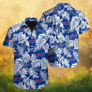 Buffalo Bills Classic White Floral Leaf Pattern NFL Hawaiian Shirt