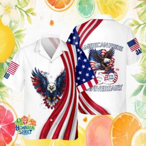 American Pride 250th Anniversary 1776 2026 Soaring Eagle USA Hawaiian Shirt