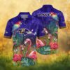 Baltimore Ravens Classic Vertical Stripe Team Logo Hawaiian Shirt Baltimore Ravens Classic Vertical Stripe Team Logo Hawaiian Shirt