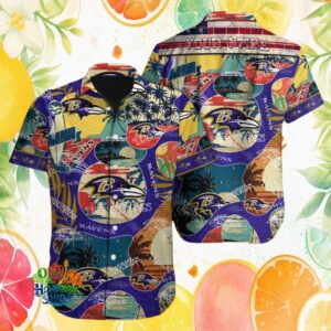Baltimore Ravens NFL Personalized Vintage Tropical Beach Hawaiian Shirt