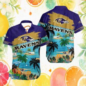 Baltimore Ravens NFL Summer Paradise Palm Tree Hawaiian Shirt
