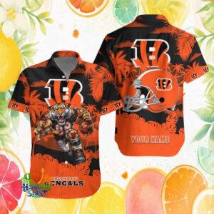Cincinnati Bengals Custom Name Angry Tiger Mascot Hawaiian Shirt