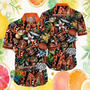 Cincinnati Bengals NFL Tiki Island Volcano Tropical Hawaiian Shirt