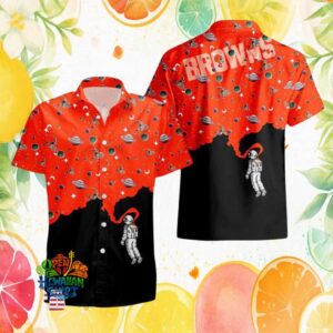 Cleveland Browns Astronaut Outer Space Galaxy Pattern Hawaiian Shirt
