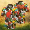 Mickey Mouse Surfing Cleveland Browns NFL Brown Sunset Hawaiian Shirt Mickey Mouse Surfing Cleveland Browns NFL Brown Sunset Hawaiian Shirt