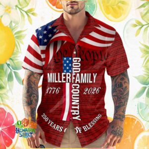 Custom Miller Family God Country 1776 2026 Constitution Hawaiian Shirt